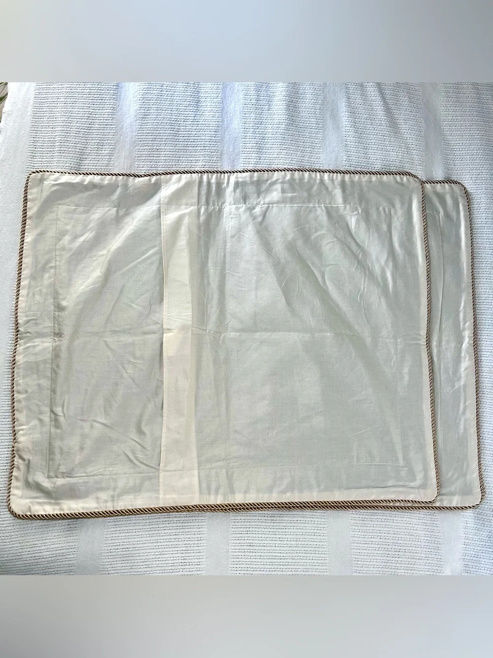 Woven Jacquard Tapestry Two King Pillow Shams 32”X26” Corded Edge Trim